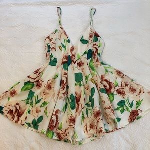 Elegant Floral Backless Romper